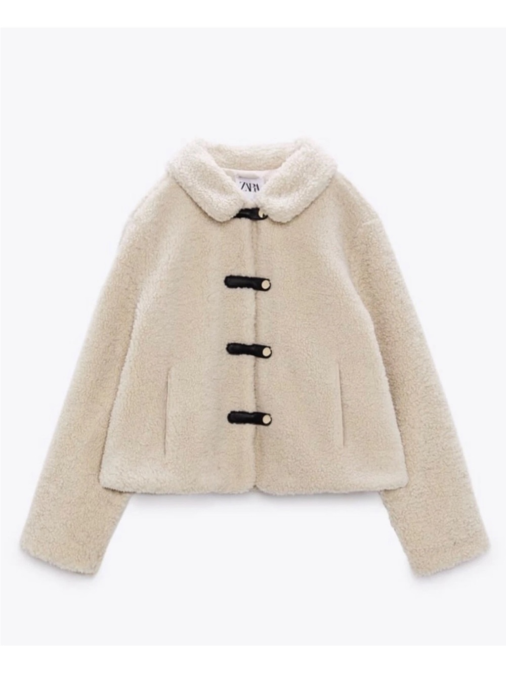 Zara Cropped Sherpa Jacket Size XL